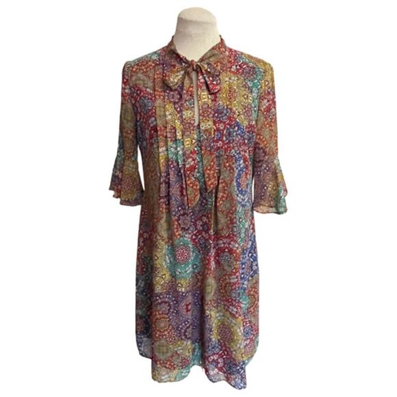 Leslie Fay Vintage 90's Floral Shift Dress Size 6 - Picture 1 of 9